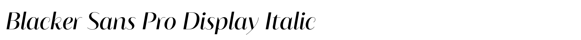 Blacker Sans Pro Display Italic image